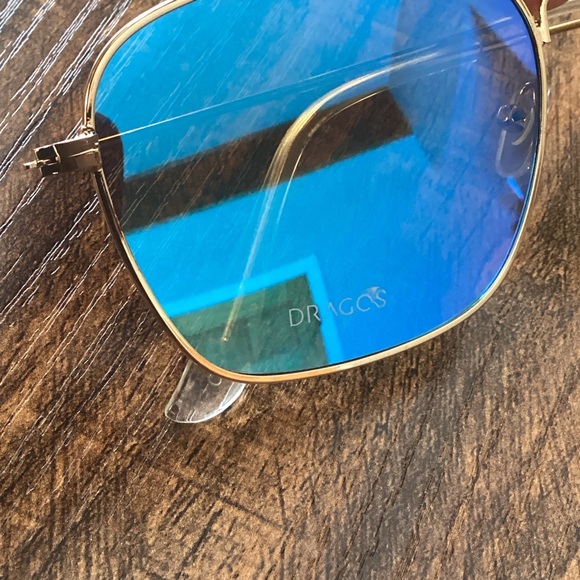 DRAGOS Blue Mirrored Aviator Sunglasses NEW - Picture 4 of 4